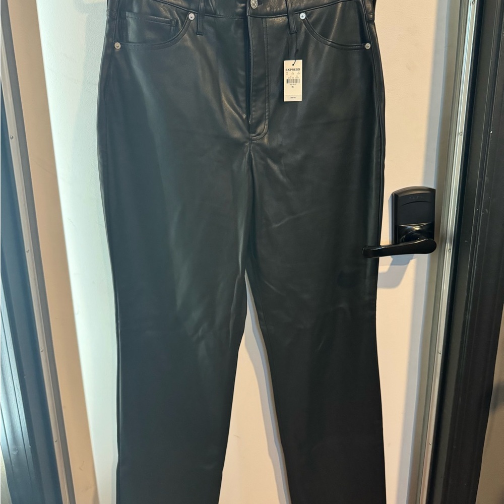 Express leather Black Straight pants